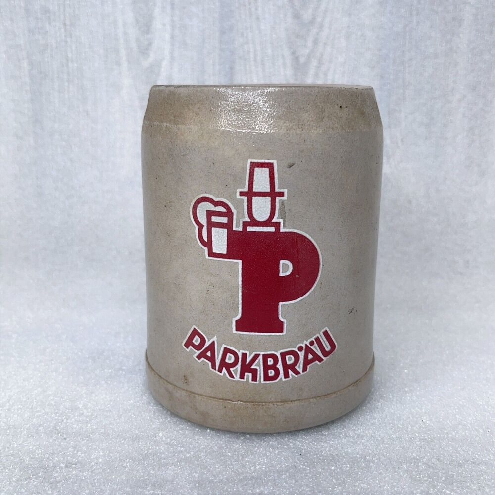 Vintage Parkbrau Stoneware Beer Stein Mug Stein Germany 0.5 Liter Logo